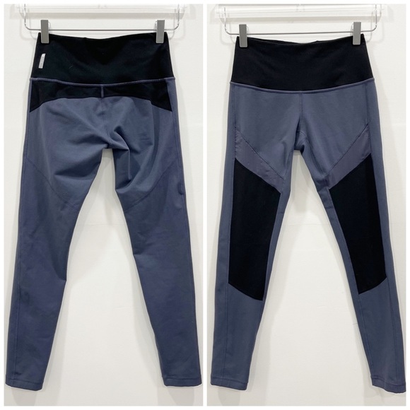 Zella Mesh Colorblock Grey Black Leggings XS - Picture 1 of 4